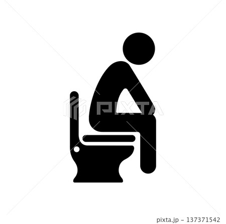 トイレに座る人物 シルエットアイコンイラスト 137371542