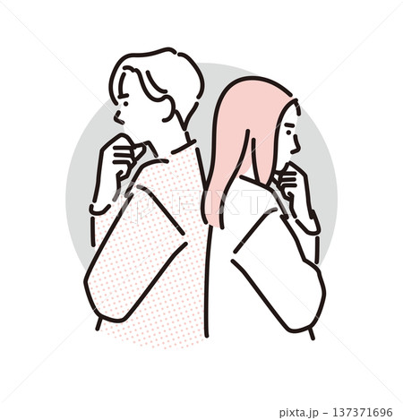 シンプル　イラスト　妊活や不妊に悩む夫婦のイメージ ベクターイラスト 137371696