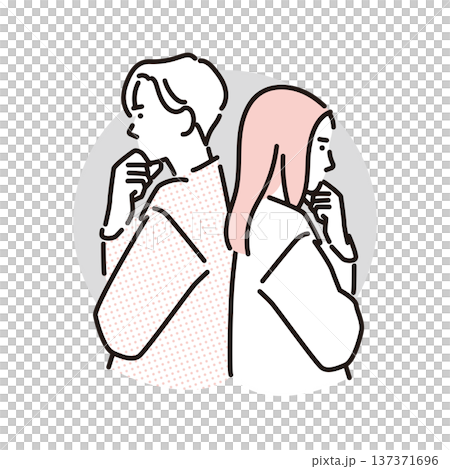 シンプル　イラスト　妊活や不妊に悩む夫婦のイメージ ベクターイラスト 137371696