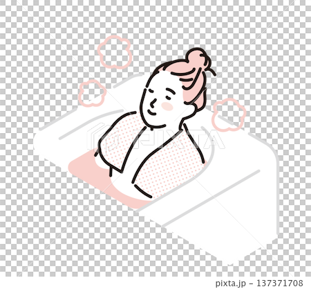 シンプル イラスト 入浴で体を温める温活のイメージ 女性の健康 ベクターイラスト シンプル イラスト 入浴で体を温める温活のイメージ 女性の健康 ベクターイラスト 137371708