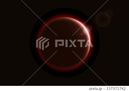 Red eclipse planet abstract space background 137371742
