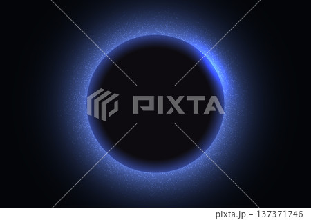 Abstract blue eclipse background with glowing light ring 137371746