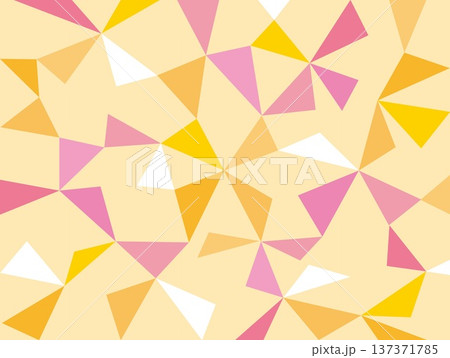 幾何学模様　三角形　ピンク　オレンジ色 137371785
