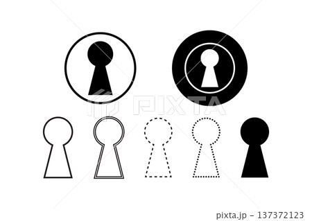 Keyhole Icon Set Illustrations Showing Security, Privacy and Access Symbols 137372123