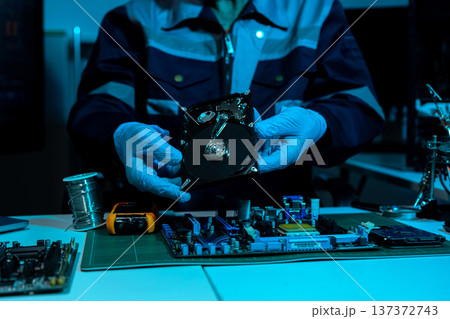 Repairing and upgrade mobile phone, electronic, computer hardware and technology concept. 137372743