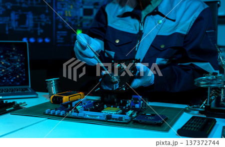 Repairing and upgrade mobile phone, electronic, computer hardware and technology concept. 137372744
