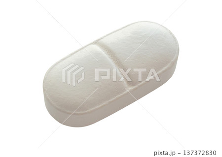 White medicine pill tablet isolated on white background 137372830