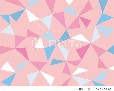 幾何学模様 三角形 ピンク 水色 幾何学模様 三角形 ピンク 水色 137373352