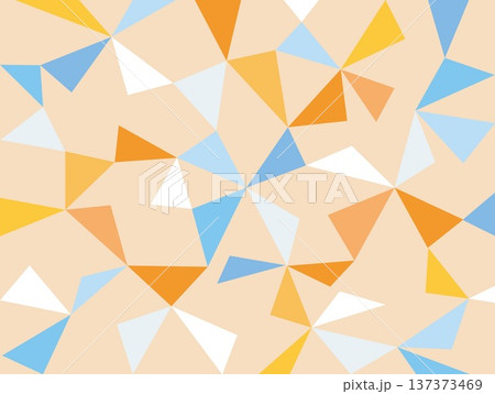幾何学模様 三角形 オレンジ色 水色 幾何学模様 三角形 オレンジ色 水色 137373469