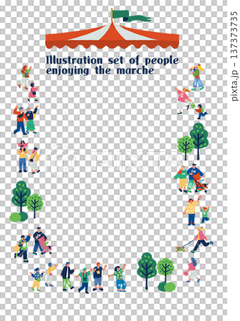 地域マルシェで買い物や食事を楽しむ人々の屋外イベントイラスト 地域マルシェで買い物や食事を楽しむ人々の屋外イベントイラスト 137373735