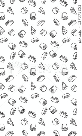 seamless pattern with different foods 137373853