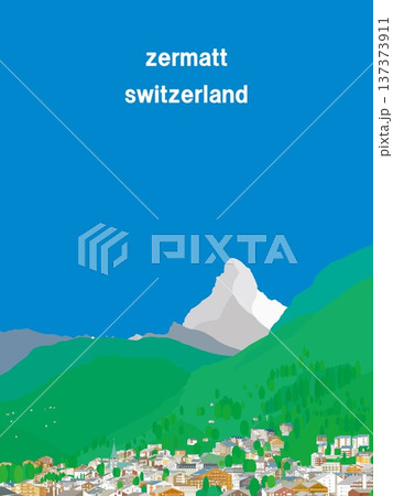 ツェルマット　zermatt　マッターホルン　matterhorn　スイス　夏風景 137373911