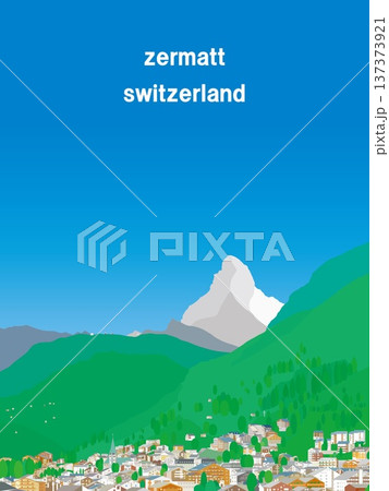 ツェルマット　zermatt　マッターホルン　matterhorn　スイス　夏風景 137373921