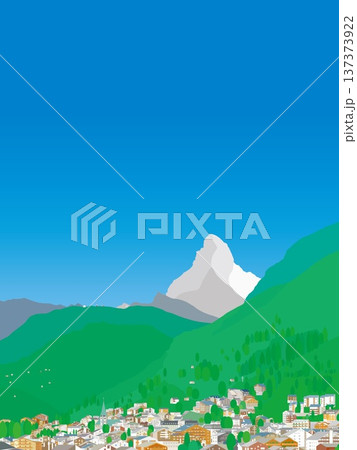 ツェルマット　zermatt　マッターホルン　matterhorn　スイス　夏風景 137373922