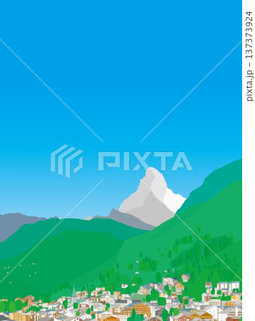 ツェルマット　zermatt　マッターホルン　matterhorn　スイス　夏風景 137373924