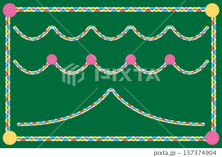 紙輪飾りのイラストセット 紙輪飾りのイラストセット 137374904