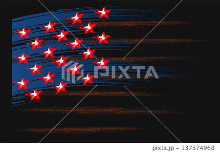 Amazing illustration of American flag texture in grunge style Amazing illustration of American flag texture in grunge style 137374968