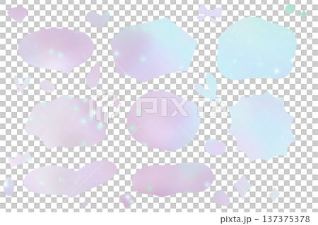 水彩風格彩色心型插畫集 137375378