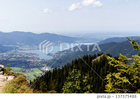Tegernsee lake, Bodenschneid mountain tour in springtime, Bavaria, Germany Tegernsee lake, Bodenschneid mountain tour in springtime, Bavaria, Germany 137375488