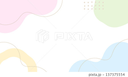 カラフルな幾何学的な模様の背景、16対9の横長サイズ 137375554