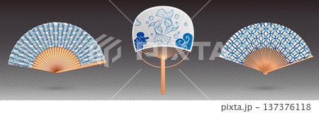 Japanese fan with traditional ornate paper design Japanese fan with traditional ornate paper design 137376118