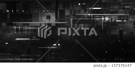Black glitch background with pixelated noise Black glitch background with pixelated noise 137376147