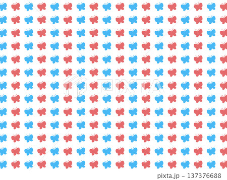 赤青のチョウの背景素材 137376688