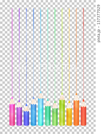 カラフルな水彩タッチの色鉛筆イラスト 137377029