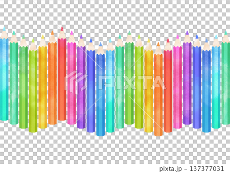 カラフルな水彩タッチの色鉛筆イラスト カラフルな水彩タッチの色鉛筆イラスト 137377031