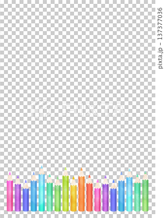 Colorful watercolor-style colored pencil frame Colorful watercolor-style colored pencil frame 137377036