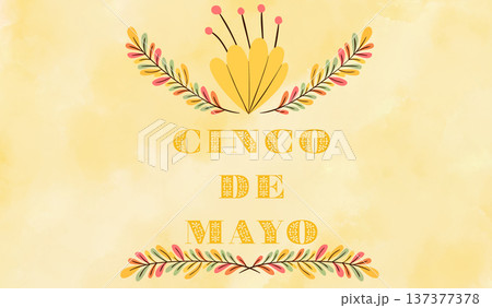 Cinco de Mayo celebration banner with floral decoration 137377378