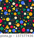 Abstract Memphis Geometric Shapes Seamless Vector Pattern 137377436