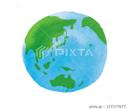 水彩 地球 水彩 地球 137377677