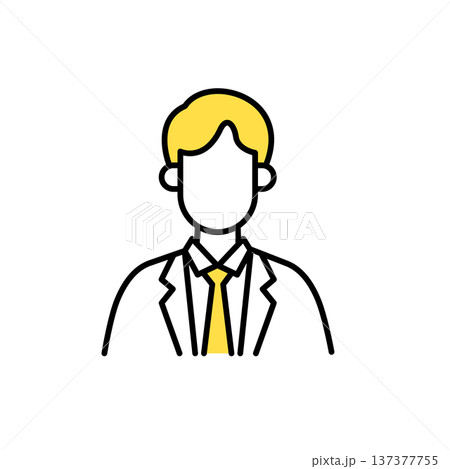 ビジネスマンのシンプルな線画のイラスト ビジネスマンのシンプルな線画のイラスト 137377755