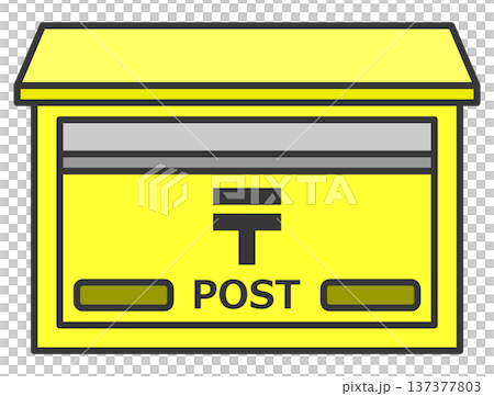 Illustration of a mailbox where postcards and notices arrive 137377803