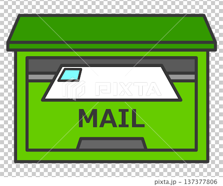 Illustration of a mailbox where postcards and notices arrive 137377806