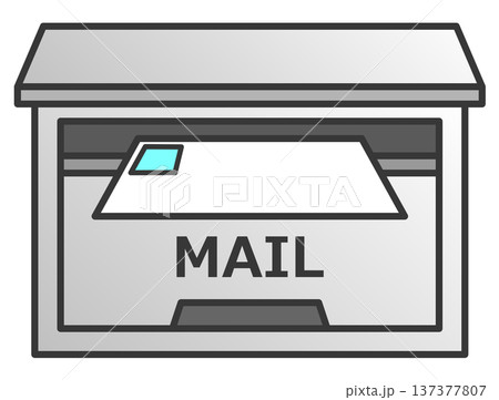 ハガキやお知らせの葉書が届く郵便受の素材イラスト 137377807