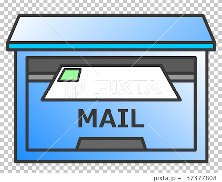 ハガキやお知らせの葉書が届く郵便受の素材イラスト ハガキやお知らせの葉書が届く郵便受の素材イラスト 137377808