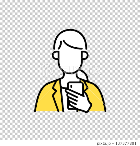 Simple line drawing illustration of a businesswoman Simple line drawing illustration of a businesswoman 137377881