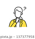 ビジネスウーマンのシンプルな線画のイラスト 137377958