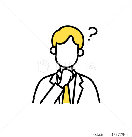 ビジネスマンのシンプルな線画のイラスト 137377962