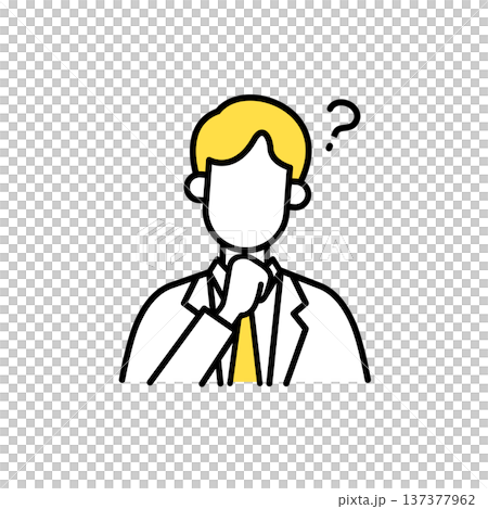 ビジネスマンのシンプルな線画のイラスト 137377962