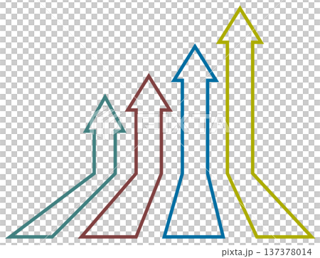 Illustration of an arrow showing rising sales and performance 137378014