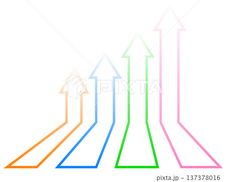 売り上げや成績が上昇して増える矢印のイラスト 137378016