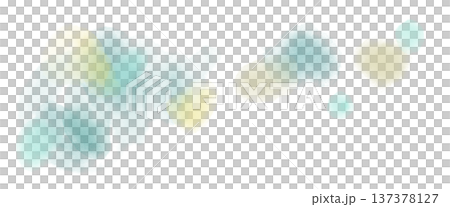 水色や黄色の水たまりのような透明感のあるあしらい背景素材 137378127