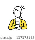 ビジネスウーマンのシンプルな線画のイラスト 137378142