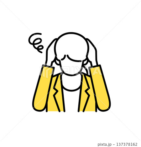 ビジネスウーマンのシンプルな線画のイラスト 137378162