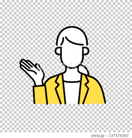 Simple line drawing illustration of a businesswoman 137378163