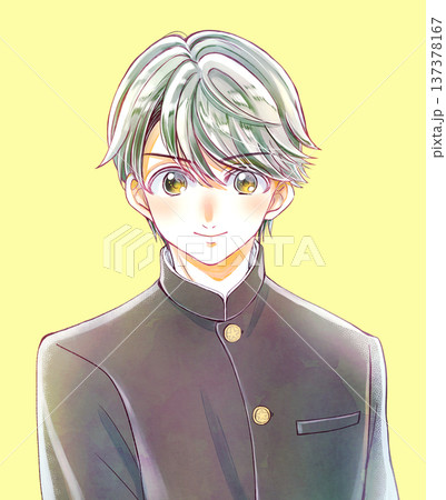 学ランの男子学生　笑顔 137378167
