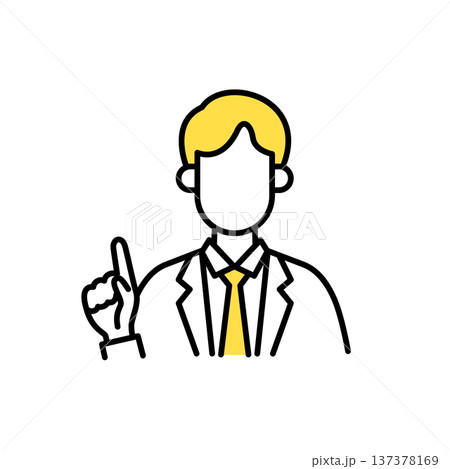 ビジネスマンのシンプルな線画のイラスト 137378169